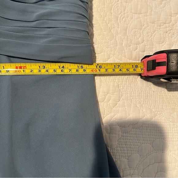 Mori Lee Boho Chic Chiffon Gown. Slate. 12 - Picture 9 of 9